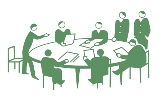 Cartoon Image of  people around a table